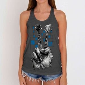 Don't Fret Peace Guitar Music Women's Knotted Racerback Tank