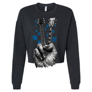 Don't Fret Peace Guitar Music Cropped Pullover Crew