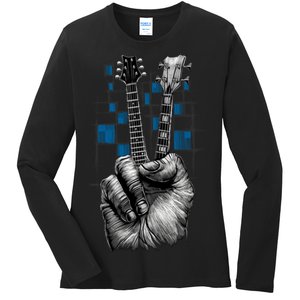 Don't Fret Peace Guitar Music Ladies Long Sleeve Shirt