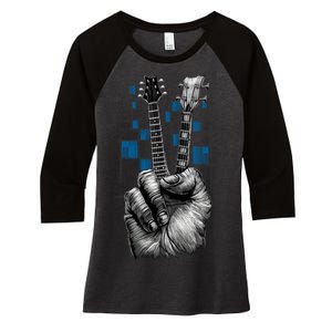 Don't Fret Peace Guitar Music Women's Tri-Blend 3/4-Sleeve Raglan Shirt