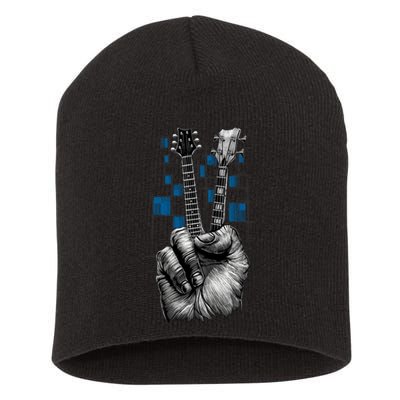 Don't Fret Peace Guitar Music Short Acrylic Beanie