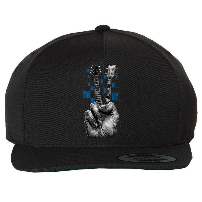 Don't Fret Peace Guitar Music Wool Snapback Cap