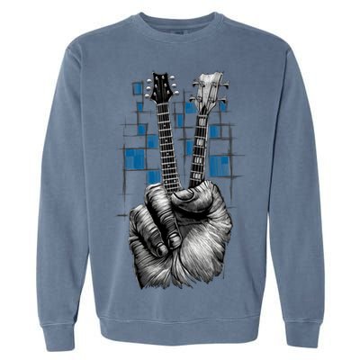 Don't Fret Peace Guitar Music Garment-Dyed Sweatshirt