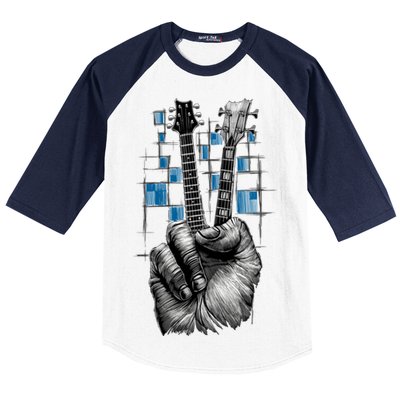 Don't Fret Peace Guitar Music Baseball Sleeve Shirt