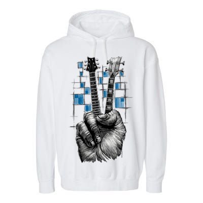 Don't Fret Peace Guitar Music Garment-Dyed Fleece Hoodie