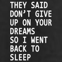 Don't Give Up On Your Dreams Back To Sleep 7 Panel Mesh Trucker Snapback Hat