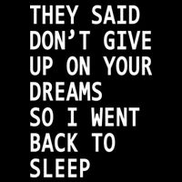 Don't Give Up On Your Dreams Back To Sleep 7-Panel Snapback Hat