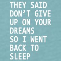 Don't Give Up On Your Dreams Back To Sleep Sueded Cloud Jersey T-Shirt