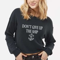 Don't Give Up The Ship Cropped Pullover Crew