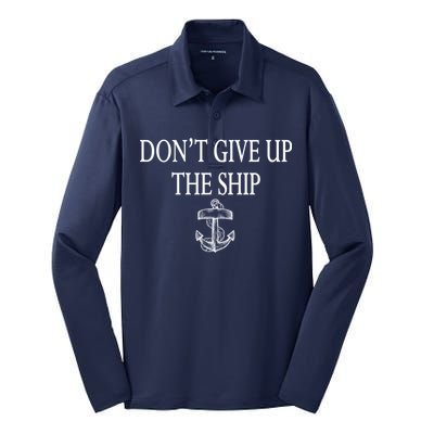 Don't Give Up The Ship Silk Touch Performance Long Sleeve Polo