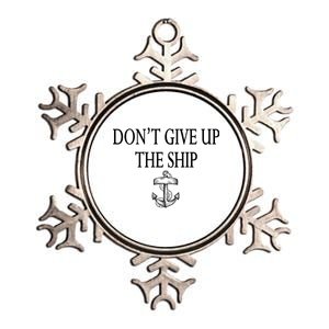 Don't Give Up The Ship Metallic Star Ornament