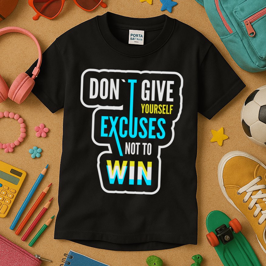 Don't Give Yourself Excuses Not To Win Kids T-Shirt