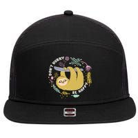 Don't Hurry Be Happy Funny Sloth 7 Panel Mesh Trucker Snapback Hat