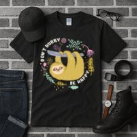Don't Hurry Be Happy Funny Sloth Tall T-Shirt