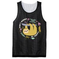 Don't Hurry Be Happy Funny Sloth Mesh Reversible Basketball Jersey Tank