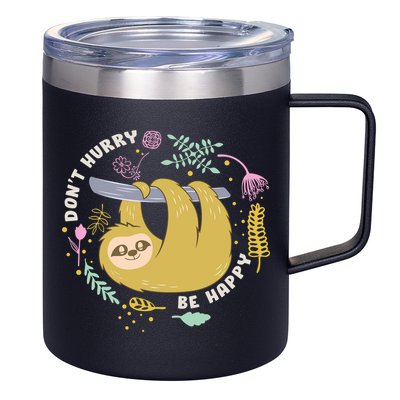 Don't Hurry Be Happy Funny Sloth 12oz Stainless Steel Coffee Mug