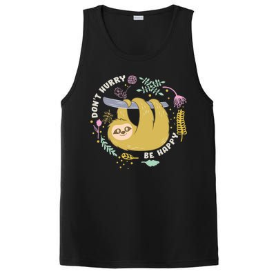 Don't Hurry Be Happy Funny Sloth PosiCharge Competitor Tank