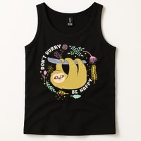 Don't Hurry Be Happy Funny Sloth Tank Top