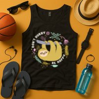 Don't Hurry Be Happy Funny Sloth Tank Top