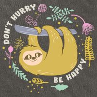 Don't Hurry Be Happy Funny Sloth Cotton Canvas Backpack