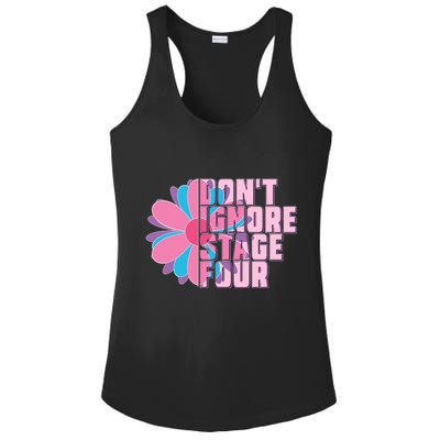 Don't Ignore Stage Four Breast Cancer Awareness Ladies PosiCharge Competitor Racerback Tank