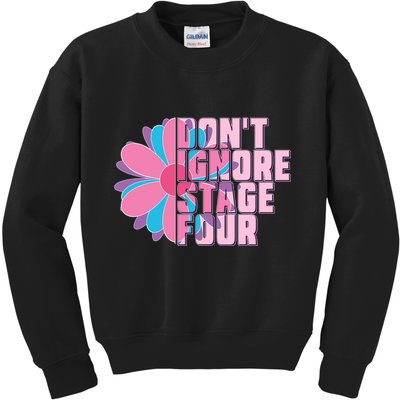 Don't Ignore Stage Four Breast Cancer Awareness Kids Sweatshirt