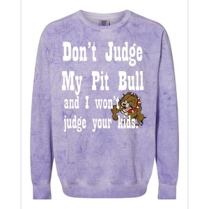 Don't Judge My Pit Bull Colorblast Crewneck Sweatshirt