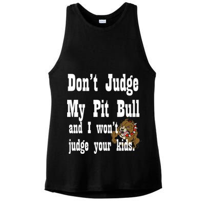 Don't Judge My Pit Bull Ladies PosiCharge Tri-Blend Wicking Tank