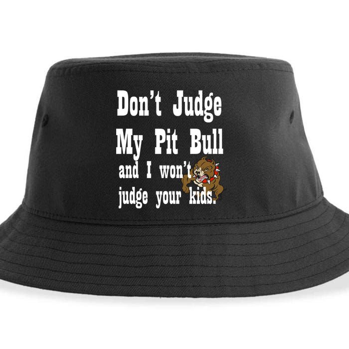 Don't Judge My Pit Bull Sustainable Bucket Hat