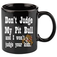 Don't Judge My Pit Bull 11oz C Handle Ceramic Mug