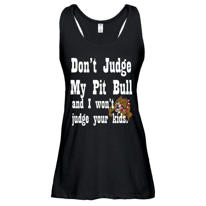Don't Judge My Pit Bull Ladies Essential Flowy Tank