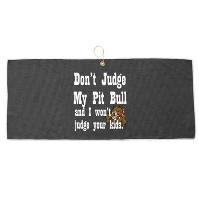 Don't Judge My Pit Bull Large Microfiber Waffle Golf Towel