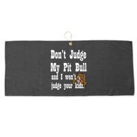 Don't Judge My Pit Bull Large Microfiber Waffle Golf Towel