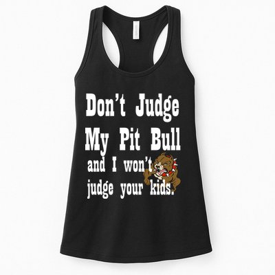 Don't Judge My Pit Bull Womens Tank Top