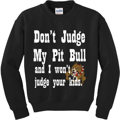 Don't Judge My Pit Bull Kids Sweatshirt