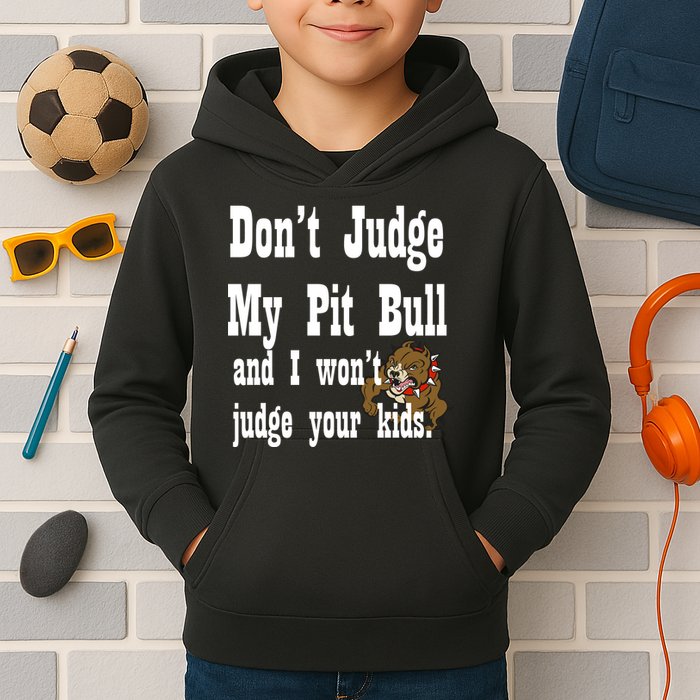 Don't Judge My Pit Bull Kids Hoodie