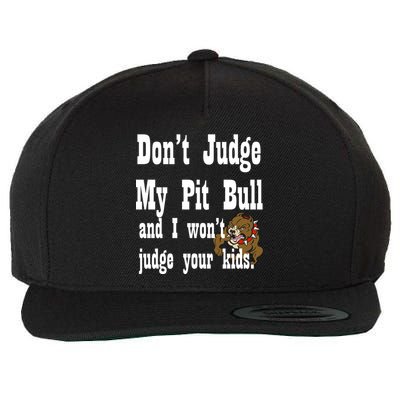Don't Judge My Pit Bull Wool Snapback Cap