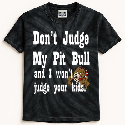 Don't Judge My Pit Bull Kids Tie-Dye T-Shirt