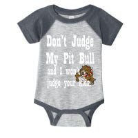 Don't Judge My Pit Bull Infant Baby Jersey Bodysuit