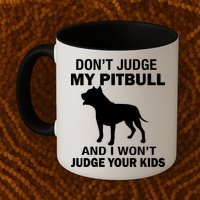 Don't Judge My Pitbull I Won't Judge Your Kids Mug