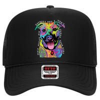 Don't Judge My Pitbull Won't Judge Your Kids High Crown Mesh Back Trucker Hat