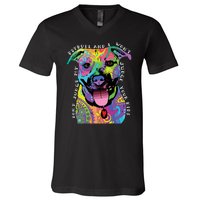 Don't Judge My Pitbull Won't Judge Your Kids V-Neck T-Shirt