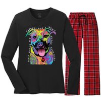 Don't Judge My Pitbull Won't Judge Your Kids Women's Long Sleeve Flannel Pajama Set 