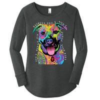 Don't Judge My Pitbull Won't Judge Your Kids Women's Perfect Tri Tunic Long Sleeve Shirt