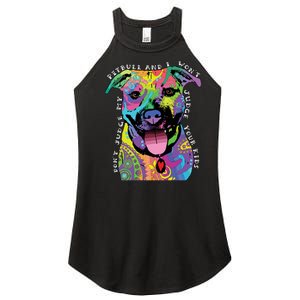 Don't Judge My Pitbull Won't Judge Your Kids Women's Perfect Tri Rocker Tank