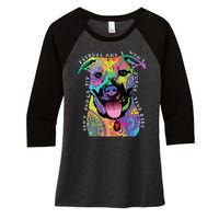 Don't Judge My Pitbull Won't Judge Your Kids Women's Tri-Blend 3/4-Sleeve Raglan Shirt