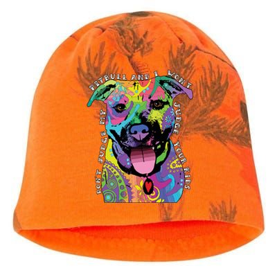 Don't Judge My Pitbull Won't Judge Your Kids Kati - Camo Knit Beanie