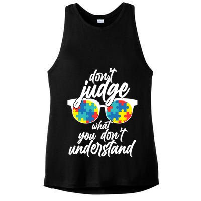 Don't Judge What You Don't Understand Autism Awareness Ladies PosiCharge Tri-Blend Wicking Tank