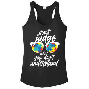 Don't Judge What You Don't Understand Autism Awareness Ladies PosiCharge Competitor Racerback Tank