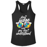 Don't Judge What You Don't Understand Autism Awareness Ladies PosiCharge Competitor Racerback Tank